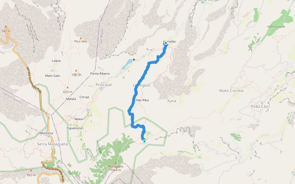 Gomgom Hiking Path (Orange) walking route map in Principal