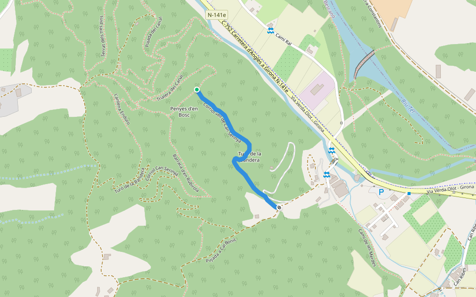 Corriol vell de Can Serinyà walking route map in Bescanó