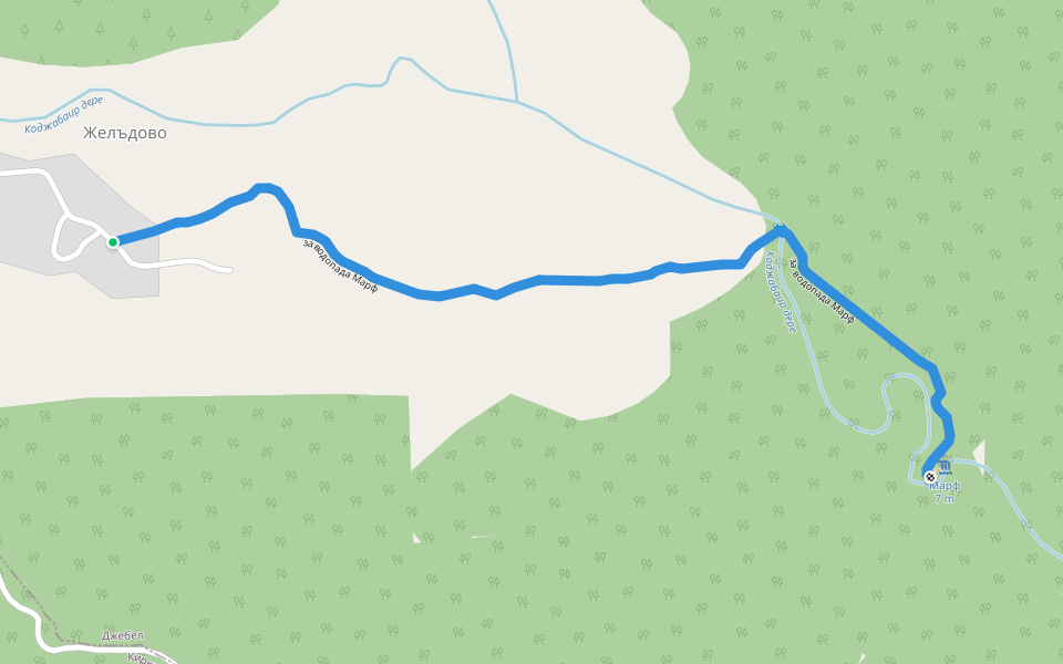 за водопада Марф walking route map in Bashevo
