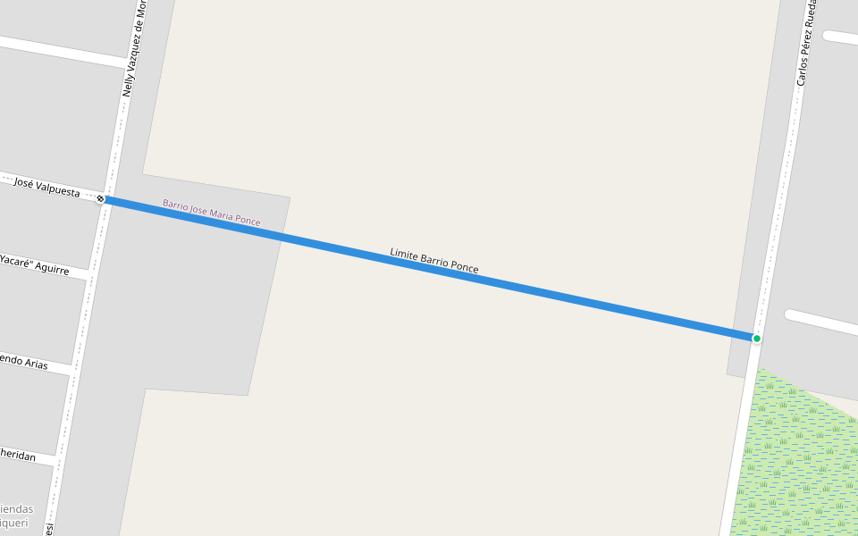 Limite Barrio Ponce walking route map in Corrientes