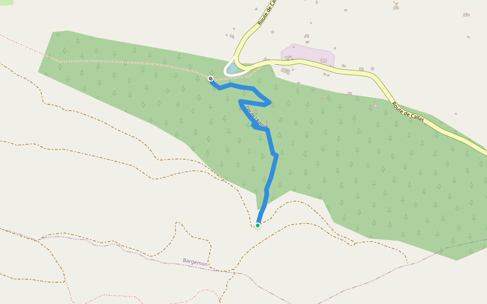 DH de l'Adoux walking route map in Bargemon