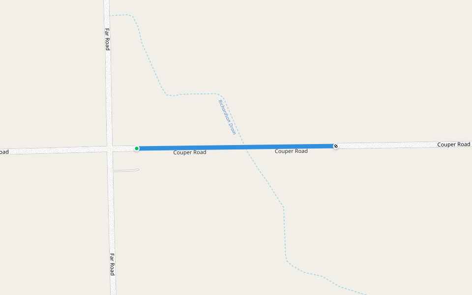 Couper Road walking route map in Britton