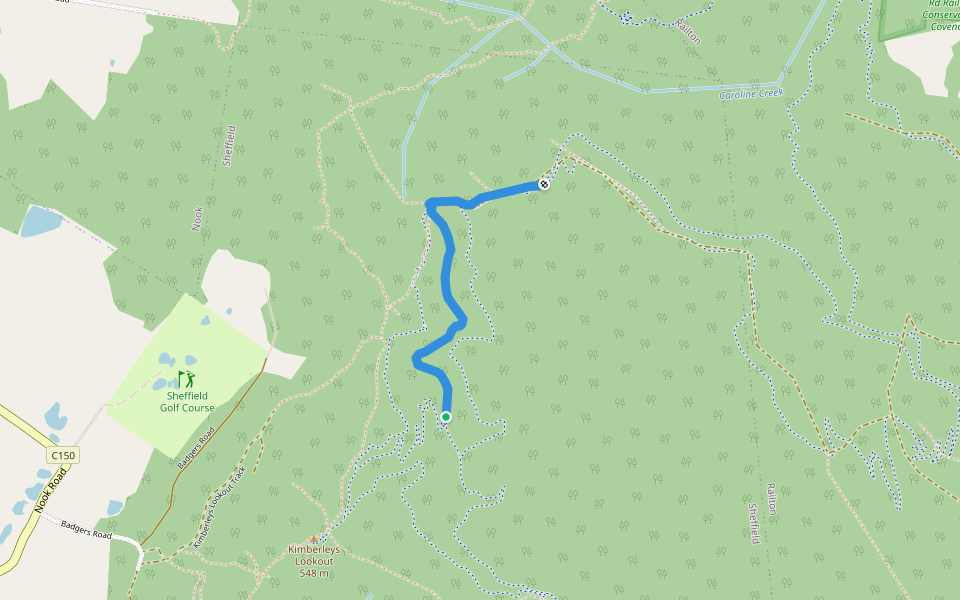 Funky Chicken walking route map in Sheffield