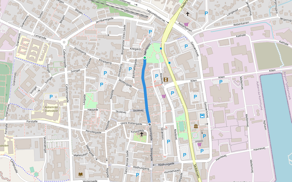 Ramsherred walking route map in Aabenraa