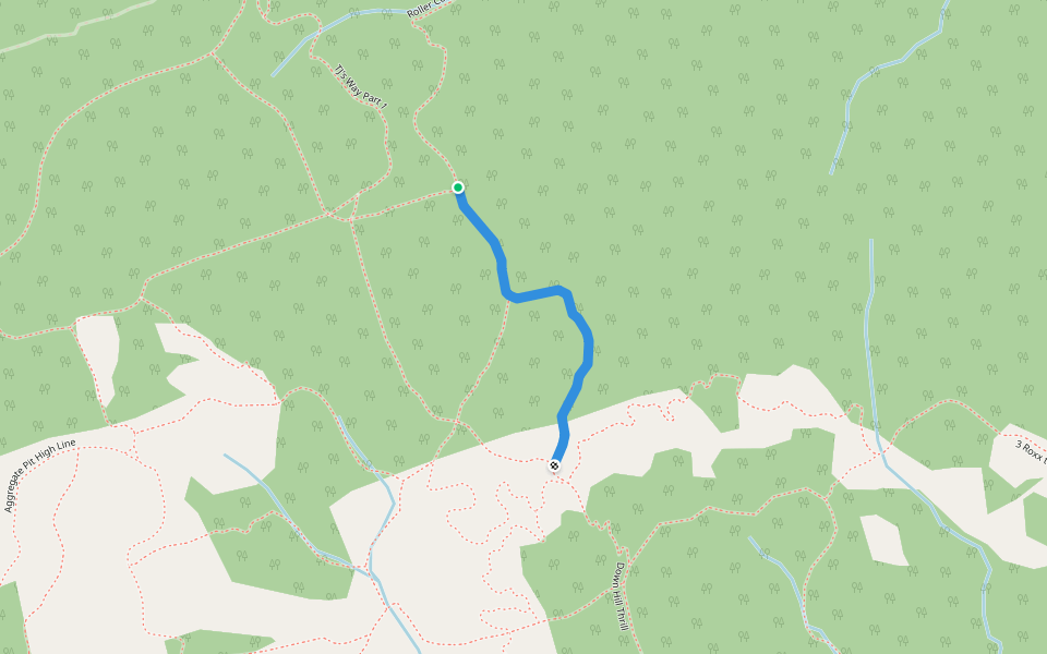 Roller Coaster to 3 Roxx Connector walking route map in Goodwood