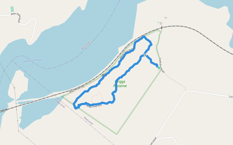 White Shad Run walking route map in Newcastle