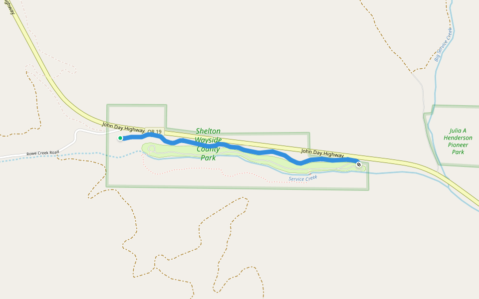 National Motorcycle Riders Memorial Roadway walking route map in Fossil