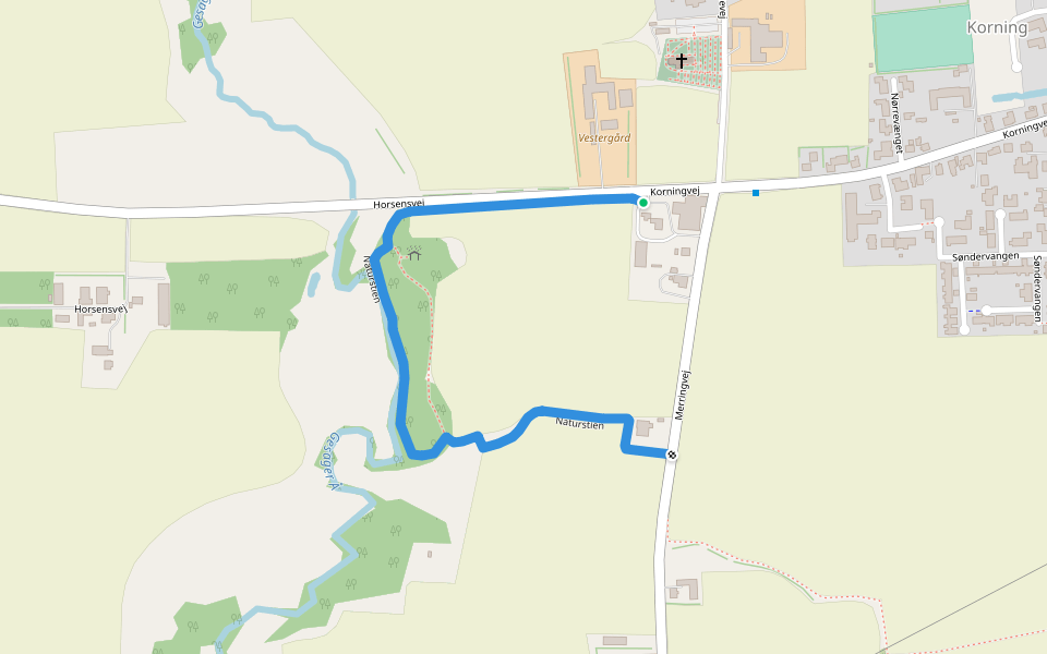 Naturstien walking route map in Flemming