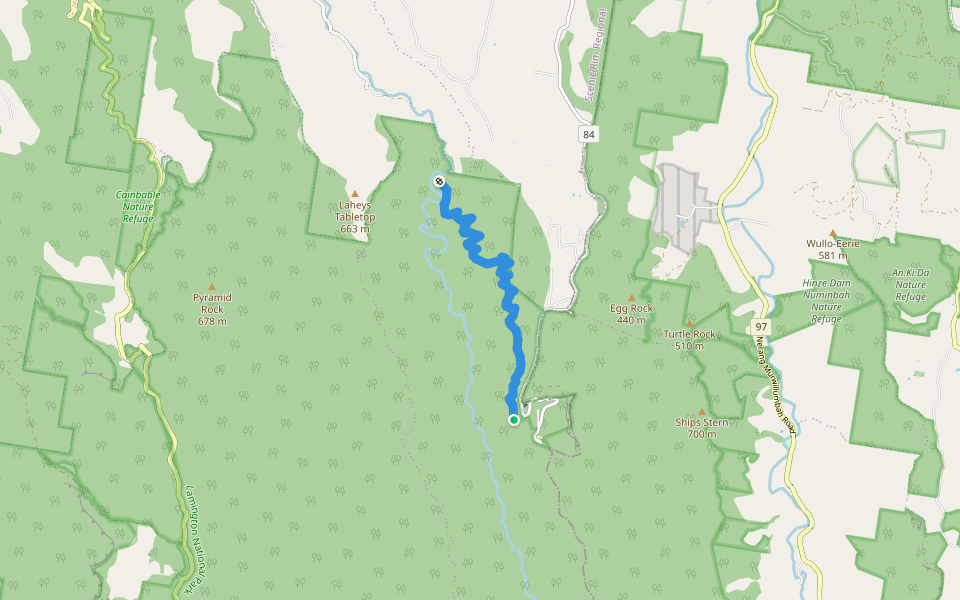 Illinbah Circuit walking route map in Beechmont