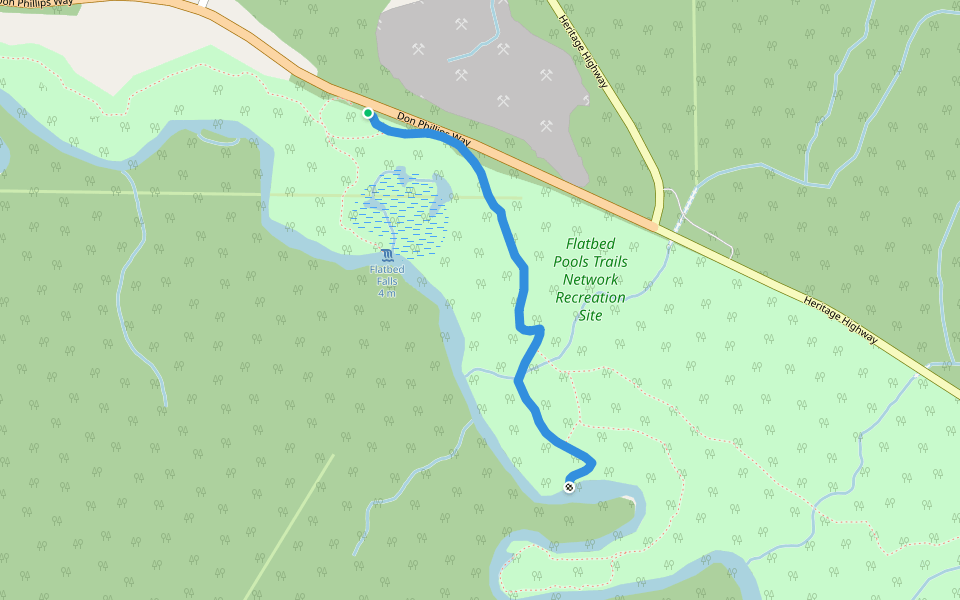 Cabin Pool trail (part of TR Trail) walking route map in Tumbler Ridge
