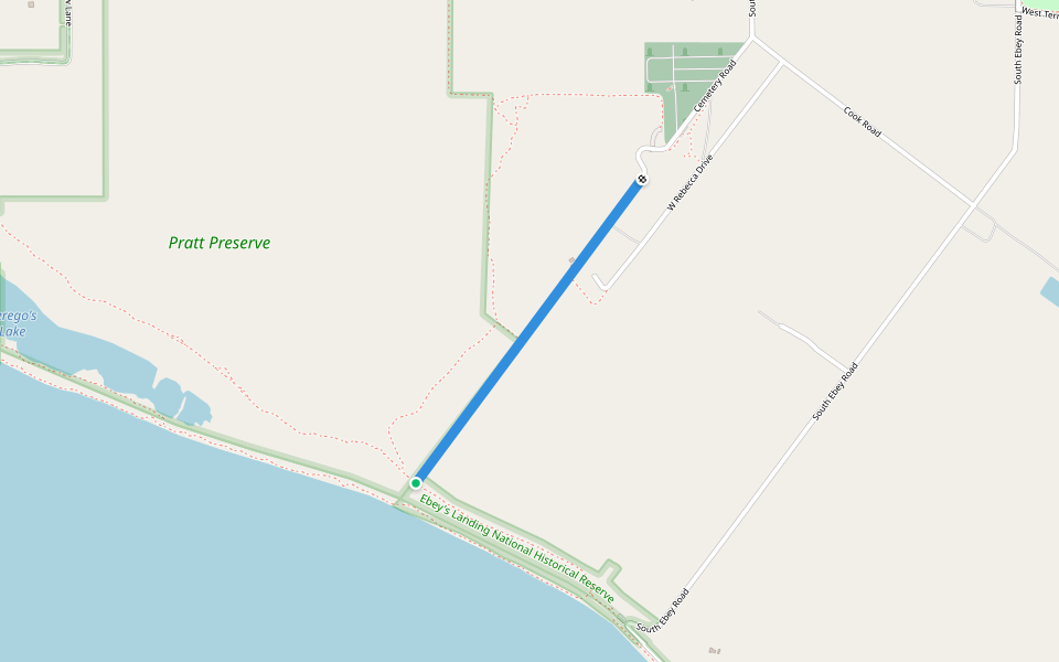 Ebey's Prairie Ridge Trail walking route map in Coupeville