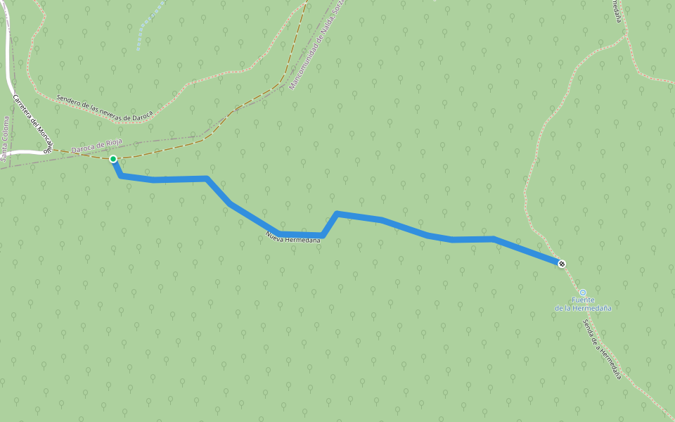 Nueva Hermedaña walking route map in Sojuela