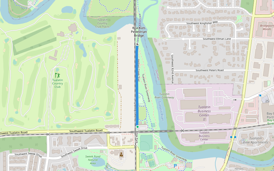Hedges Creek Trail walking route map in Tualatin