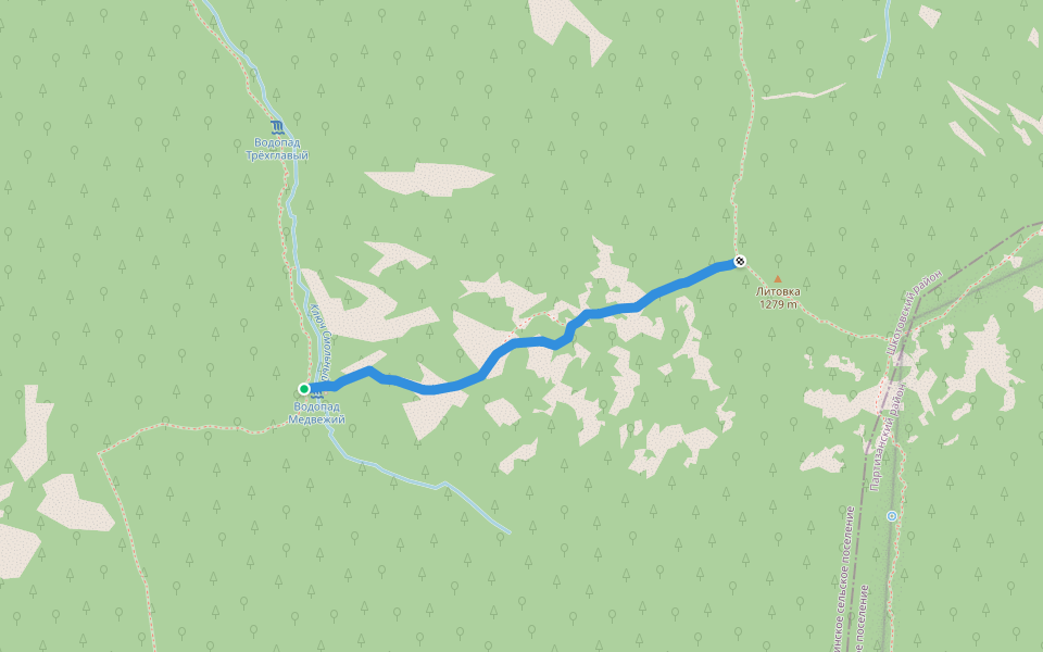 Направление по курумникам walking route map in Partizansk