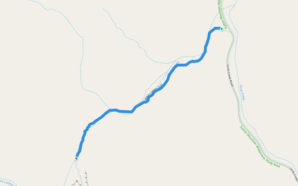 Black Canyon Trail walking route map in Mitchell