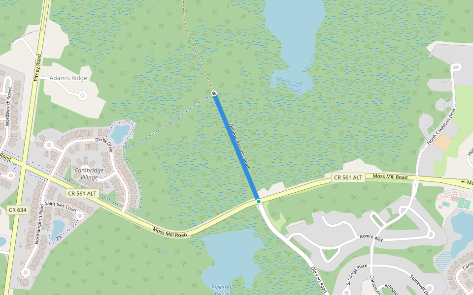 Old Port Republic Road walking route map in Galloway