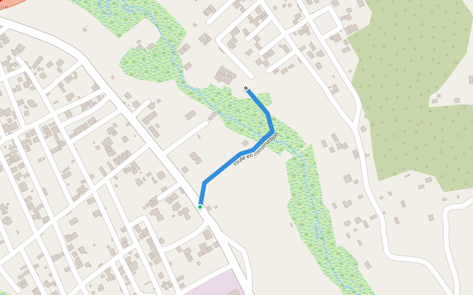 route en construction walking route map in Brazzaville