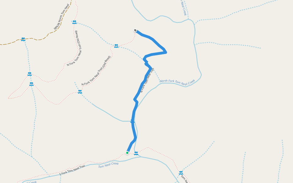N Fork Tom Neal Trail walking route map in Castella