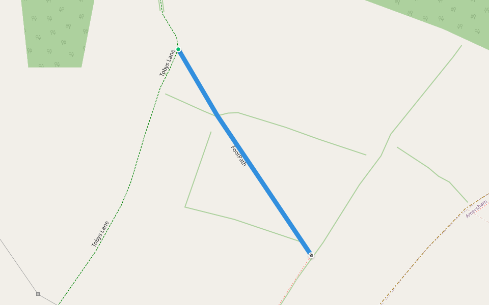FootPath walking route map in Holmer Green