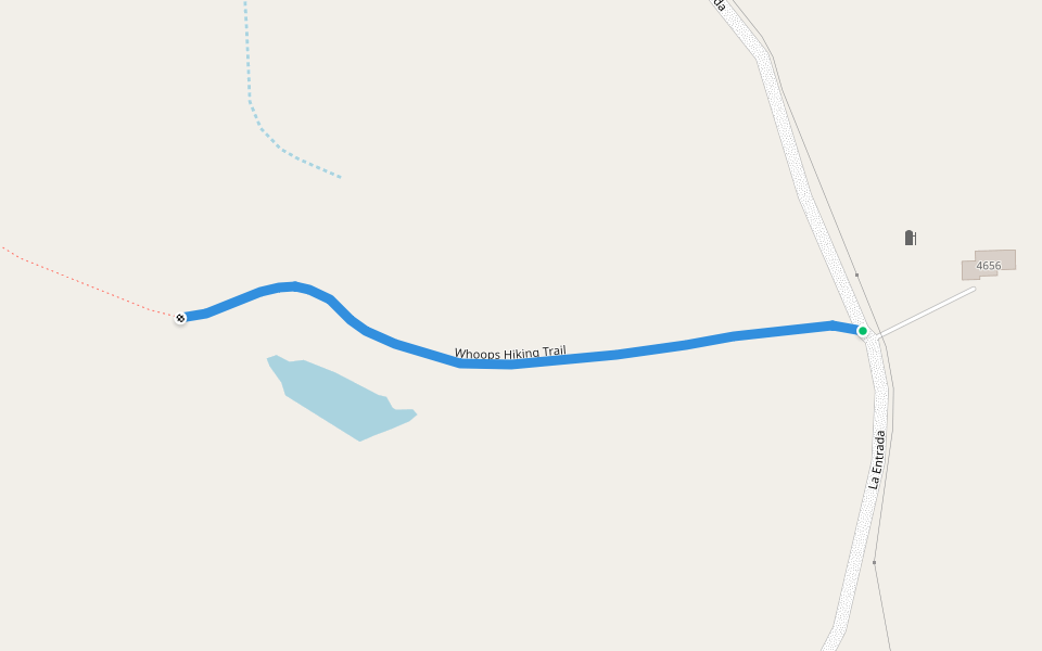 Whoops Hiking Trail walking route map in Creston