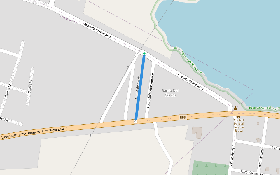 Limite de barrio walking route map in Corrientes