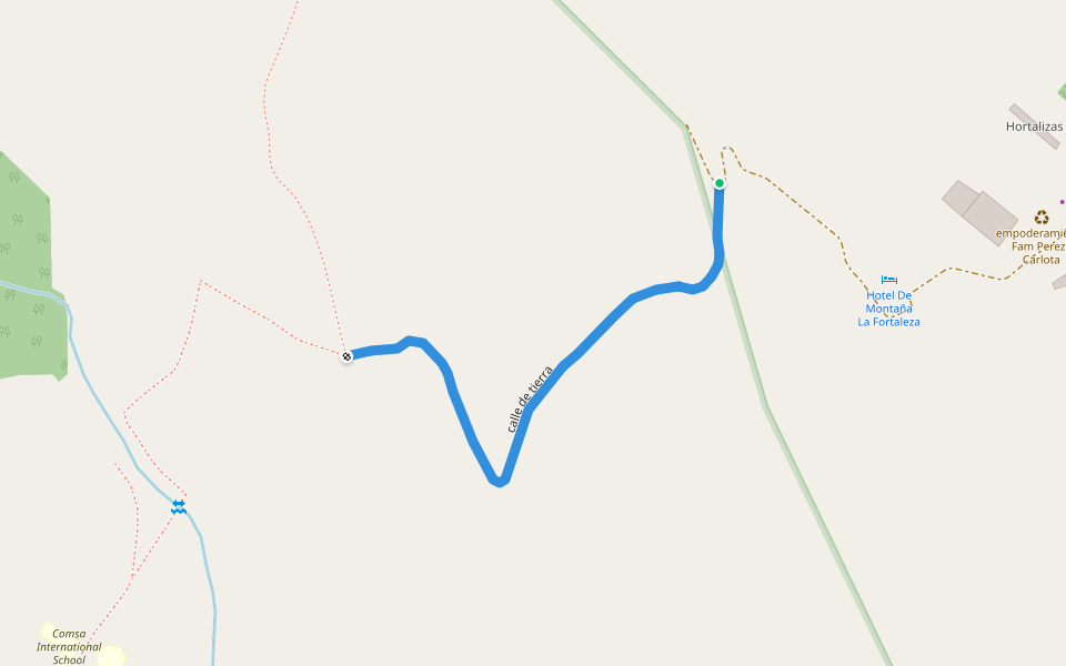 calle de tierra walking route map in Marcala