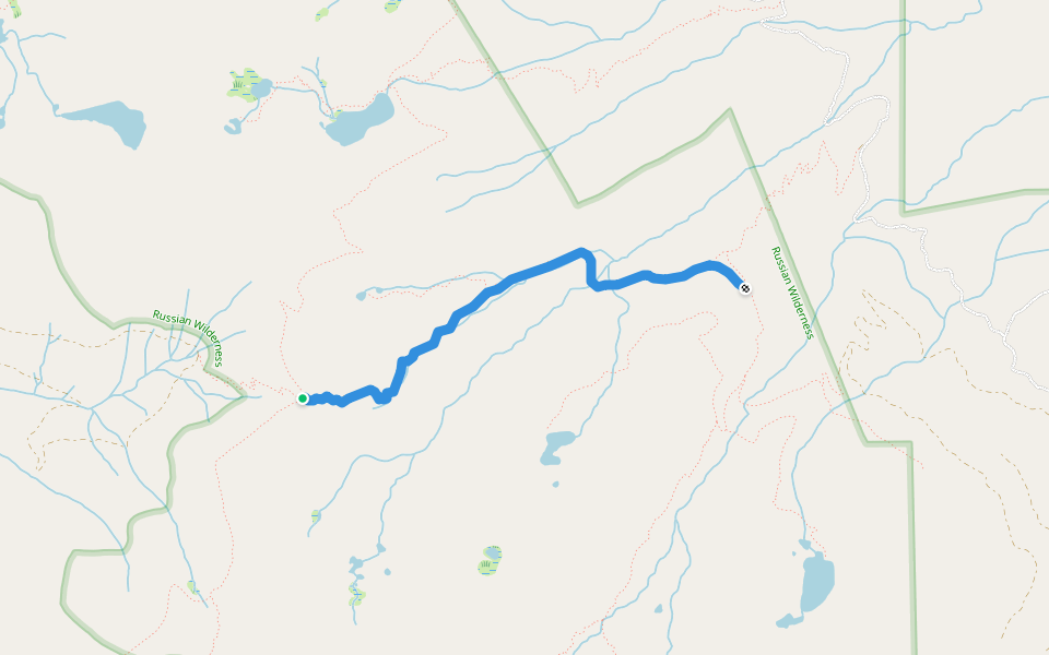 Horse Range Creek Trail walking route map in Etna