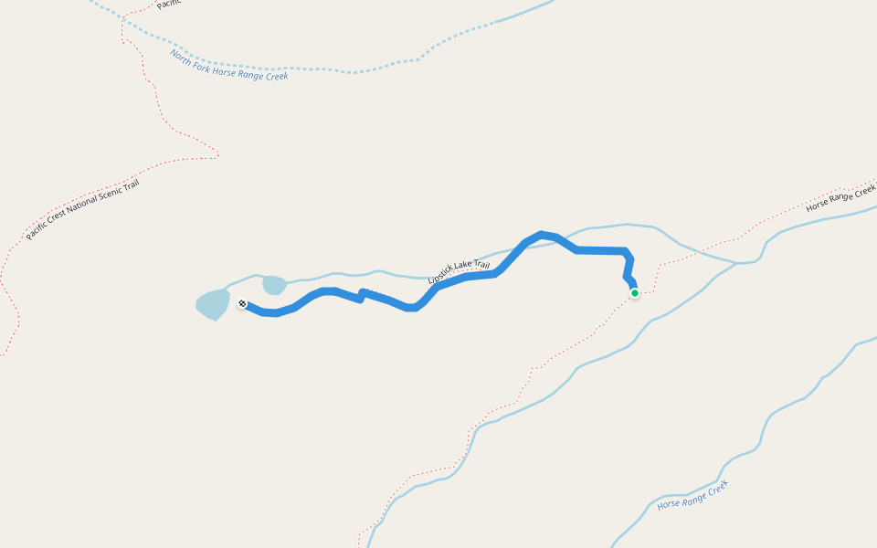 Lipstick Lake Trail walking route map in Etna