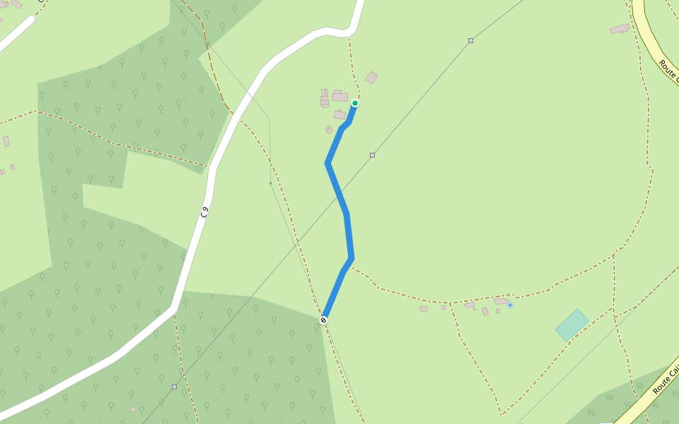 Ancien Chemin de Marcilhac à Cajarc walking route map in Cajarc