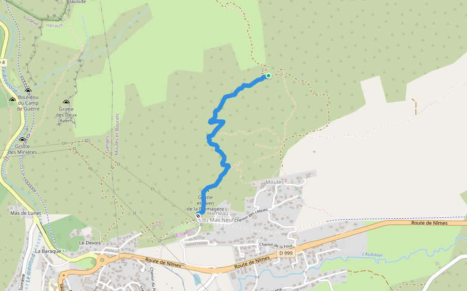 à préciser walking route map in Moulès-et-Baucels