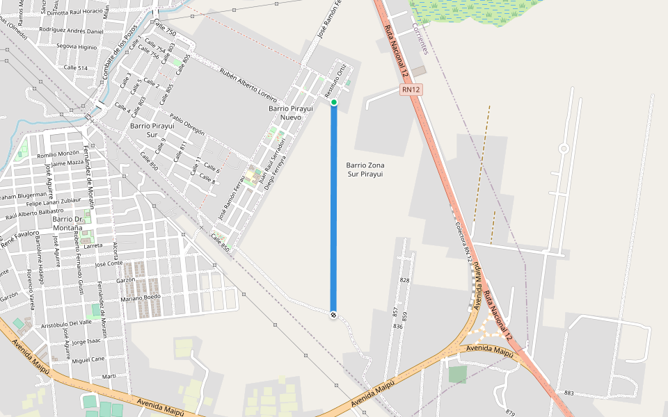 Limites Barrio walking route map in Corrientes