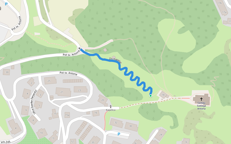 Do Kapelce walking route map in Idrija
