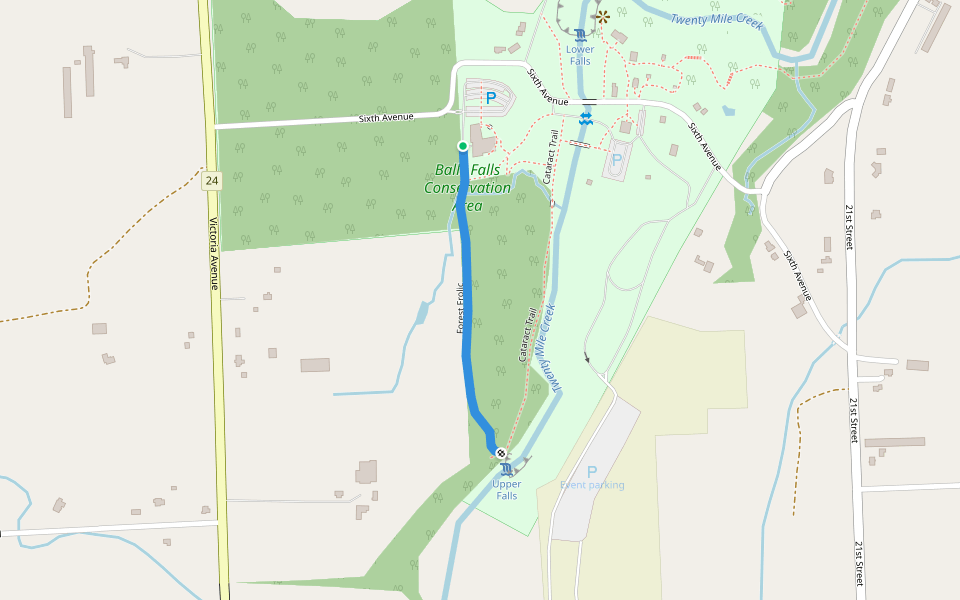 Forest Frolic walking route map in Lincoln