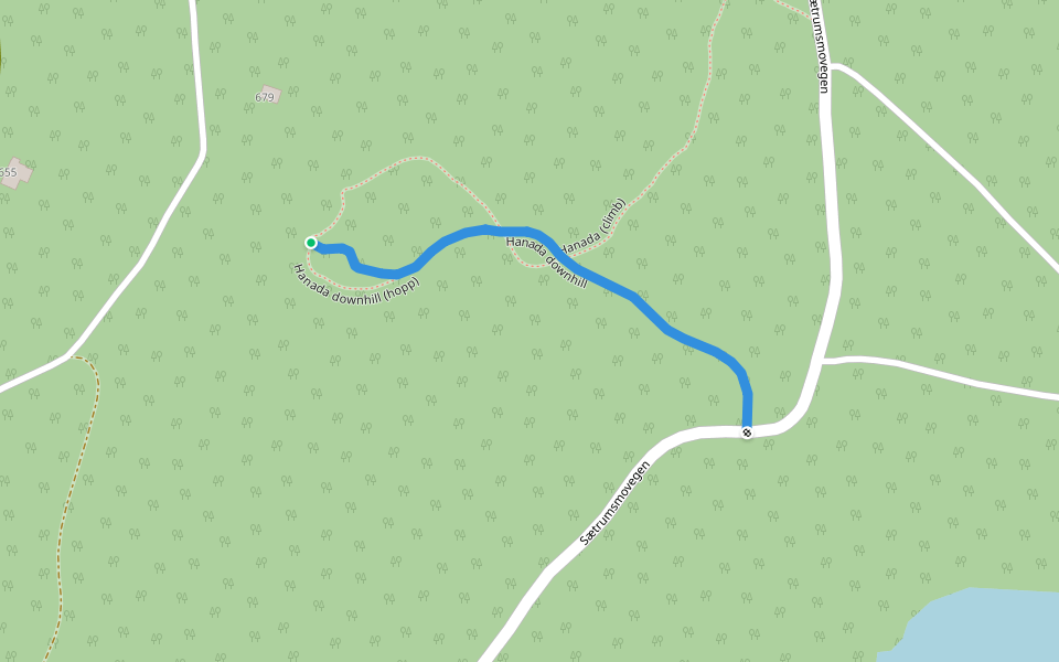 Hanada downhill walking route map in Driva