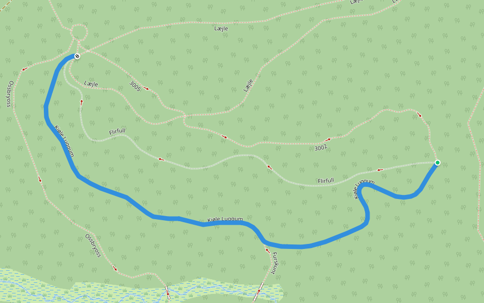 Kjøle Luggum walking route map in Oppdal