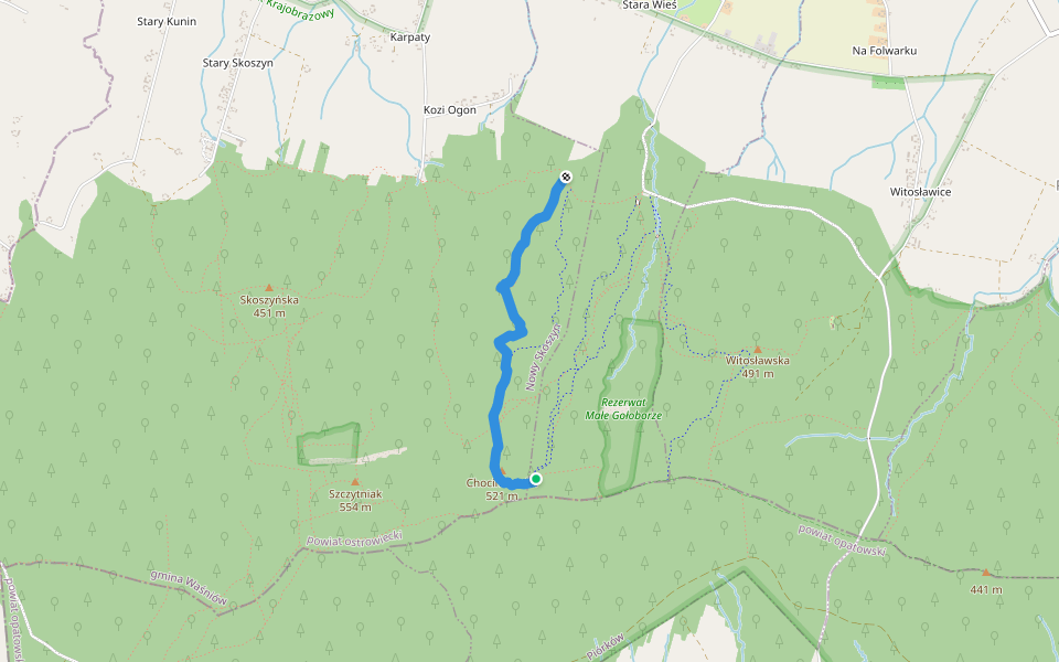Singletrack Jeleniowskie Ścieżki - Świst walking route map in Nieskurzów Stary