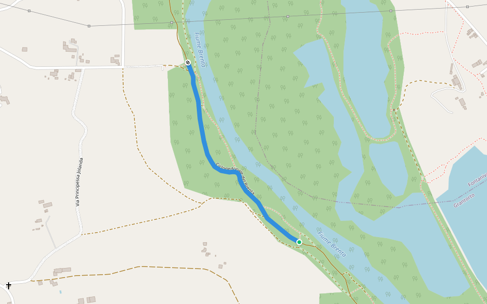 Ciclopedonale del Brenta walking route map in Grantorto
