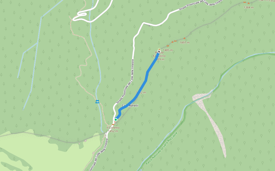 Sentiero per il monumento del Sacro Cuore walking route map in Meana di Susa