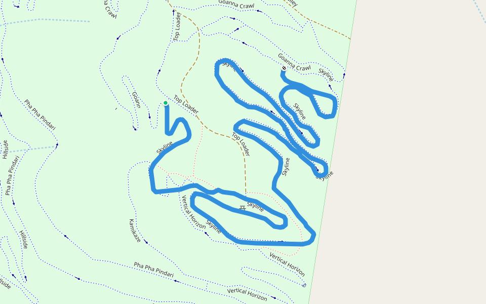 Skyline walking route map in North Tamworth