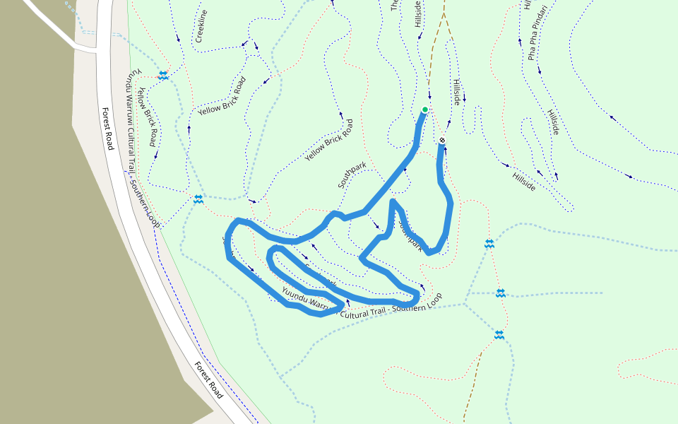 Southpark walking route map in North Tamworth