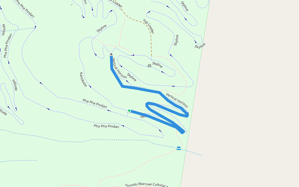 Vertical Horizon walking route map in North Tamworth