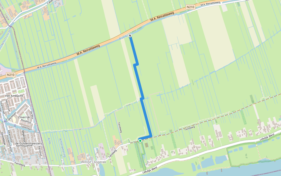 Cabauws Schoolpad walking route map in Lopik