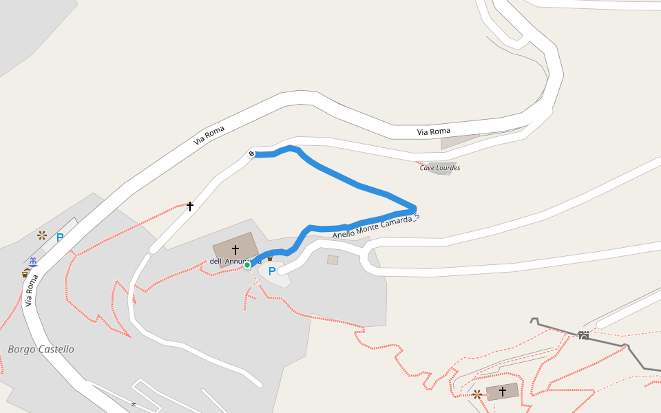 Anello Monte Camarda_5 walking route map in Roccasecca