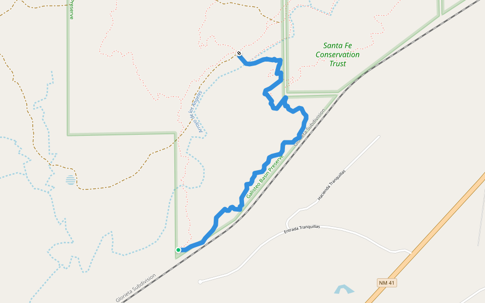 Zip A Dee Doo Dawg walking route map in Lamy
