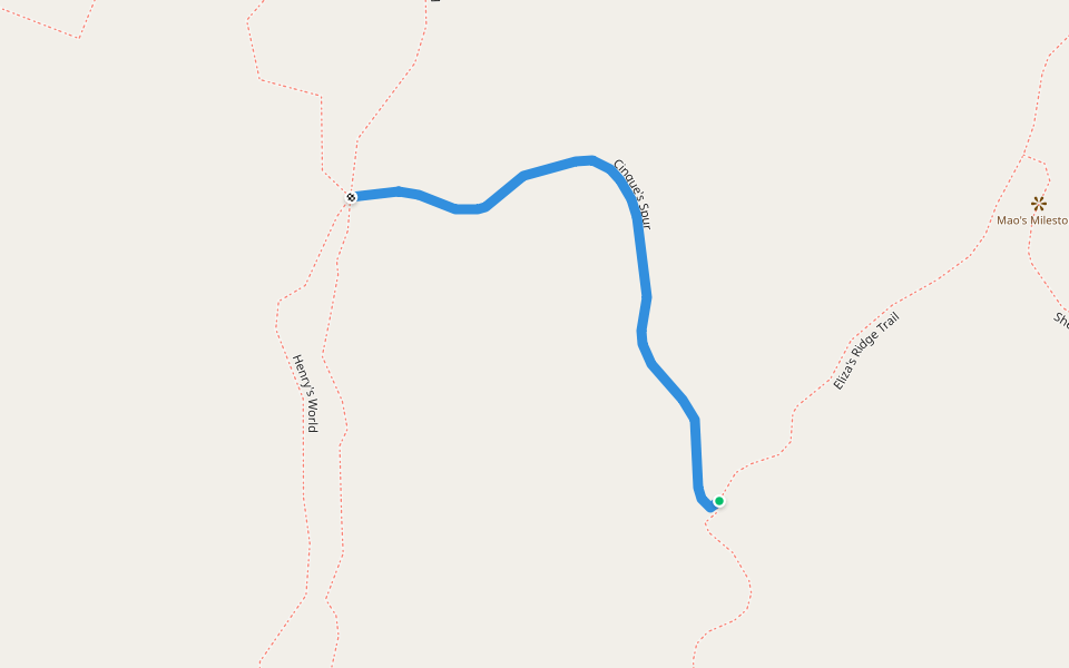 Cinque's Spur walking route map in Lamy