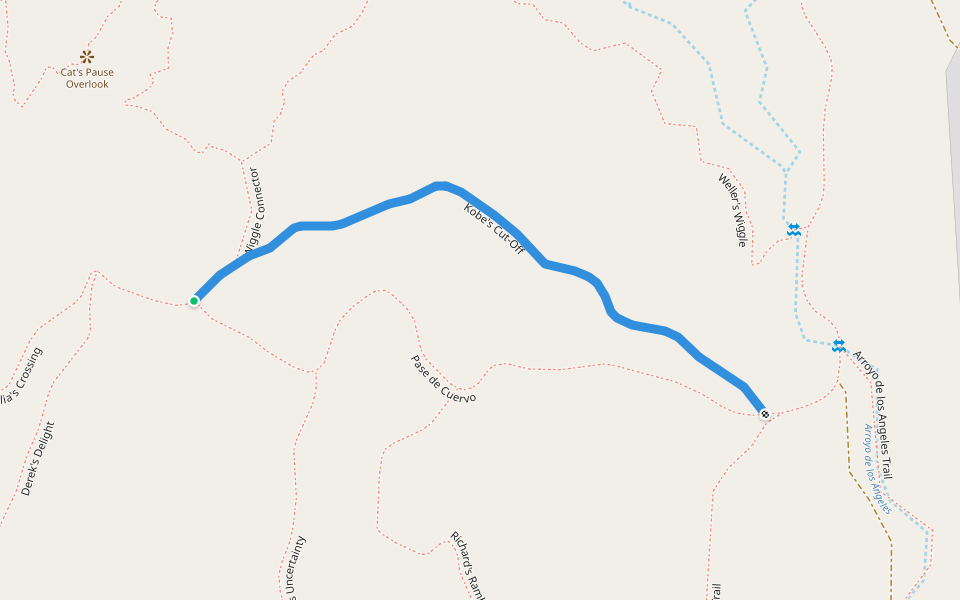 Kobe's Cut-Off walking route map in Lamy