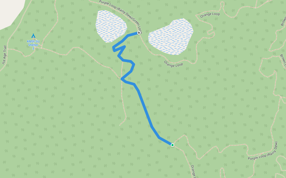 Purple Loop (Rainy Dew)/Orange Loop/Green Loop walking route map in Whitewater