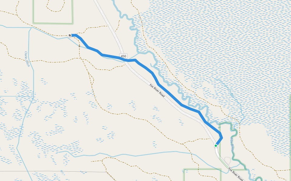 Fox River Pathway walking route map in Seney