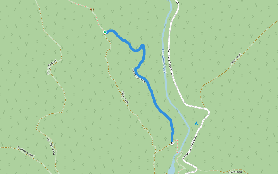 Fern Gully Track walking route map in Briagolong