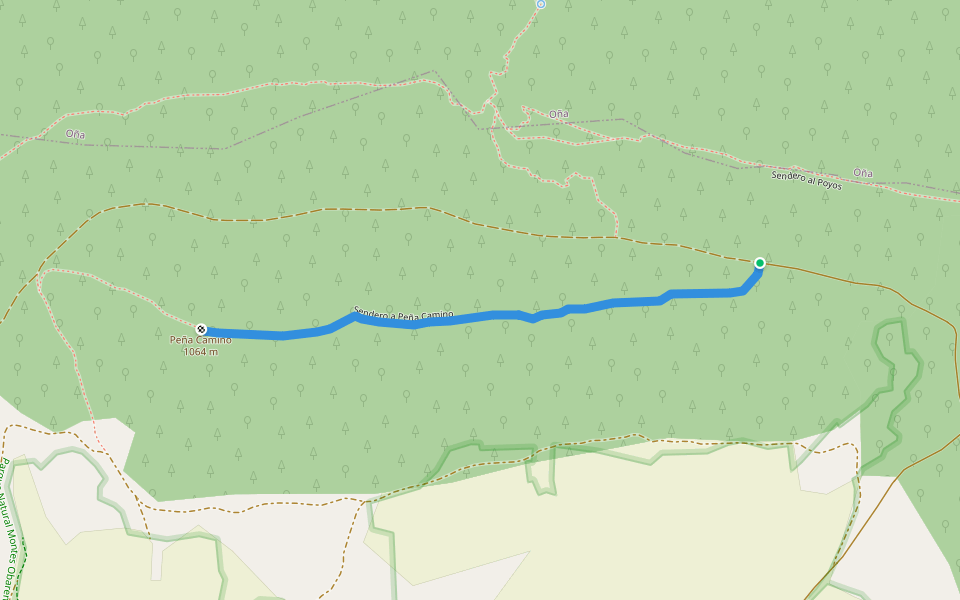 Sendero a Peña Camino walking route map in Cascajares de Bureba